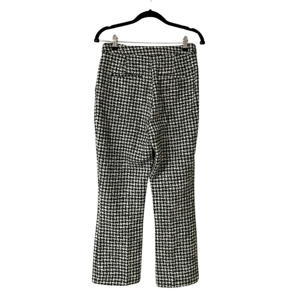 NWT ZARA High Waist Mini Flare Plaid Green Trousers Sz M - Picture 3 of 6